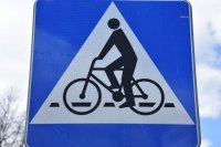 Znak informacyjny D-6a &quot;przejazd dla rowerzystów&quot;