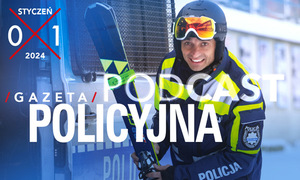 Okładka Gazety Policyjnej, na której widnieje policyjny narciarz